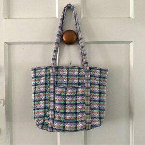 Vera Bradley Tartan Plaid Quilted Tote Bag